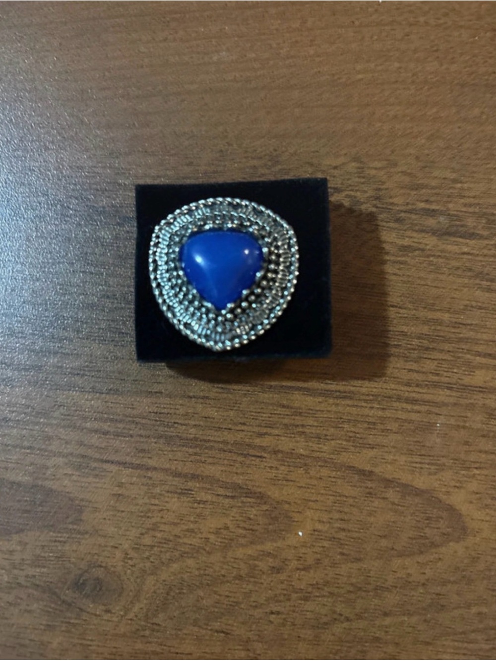 Blue Stone Beaded Statement Ring - Women Jewelry